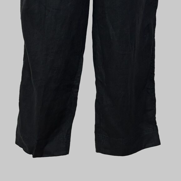 Everlane 100% Linen Shoestring Jumpsuit Black Women Small NWT Lagenlook Pockets - Picture 9 of 15